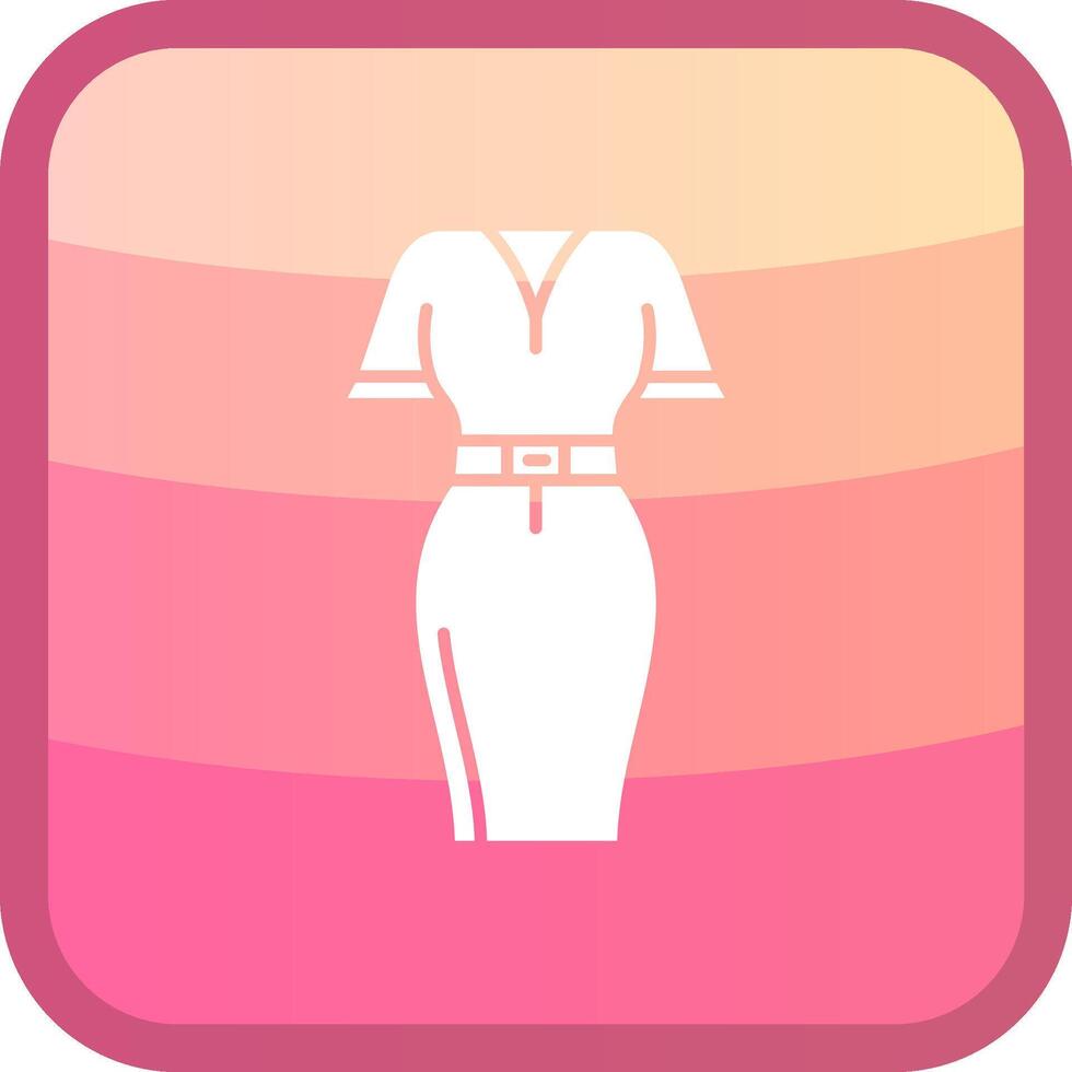 Mini dress Glyph Squre Colored Icon vector