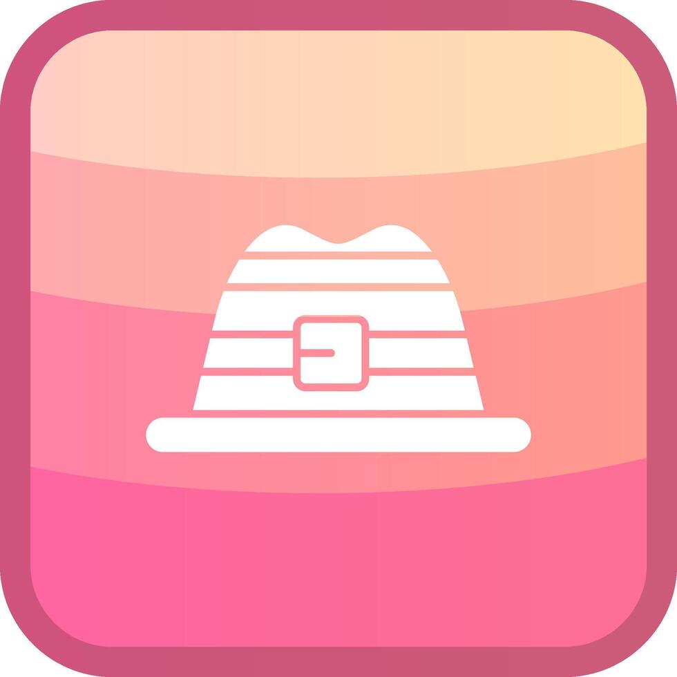 sombrero glifo cuadrar de colores icono vector