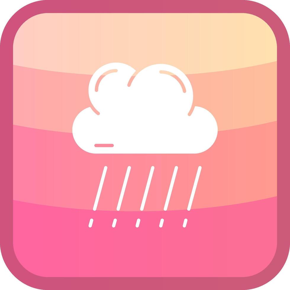 Rain Glyph Squre Colored Icon vector