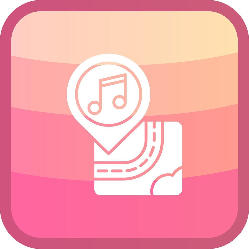 Concert Glyph Squre Colored Icon vector