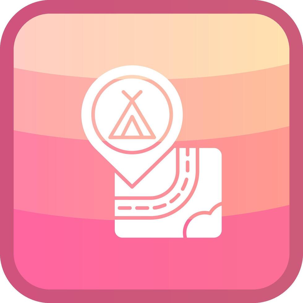 Caming Glyph Squre Colored Icon vector