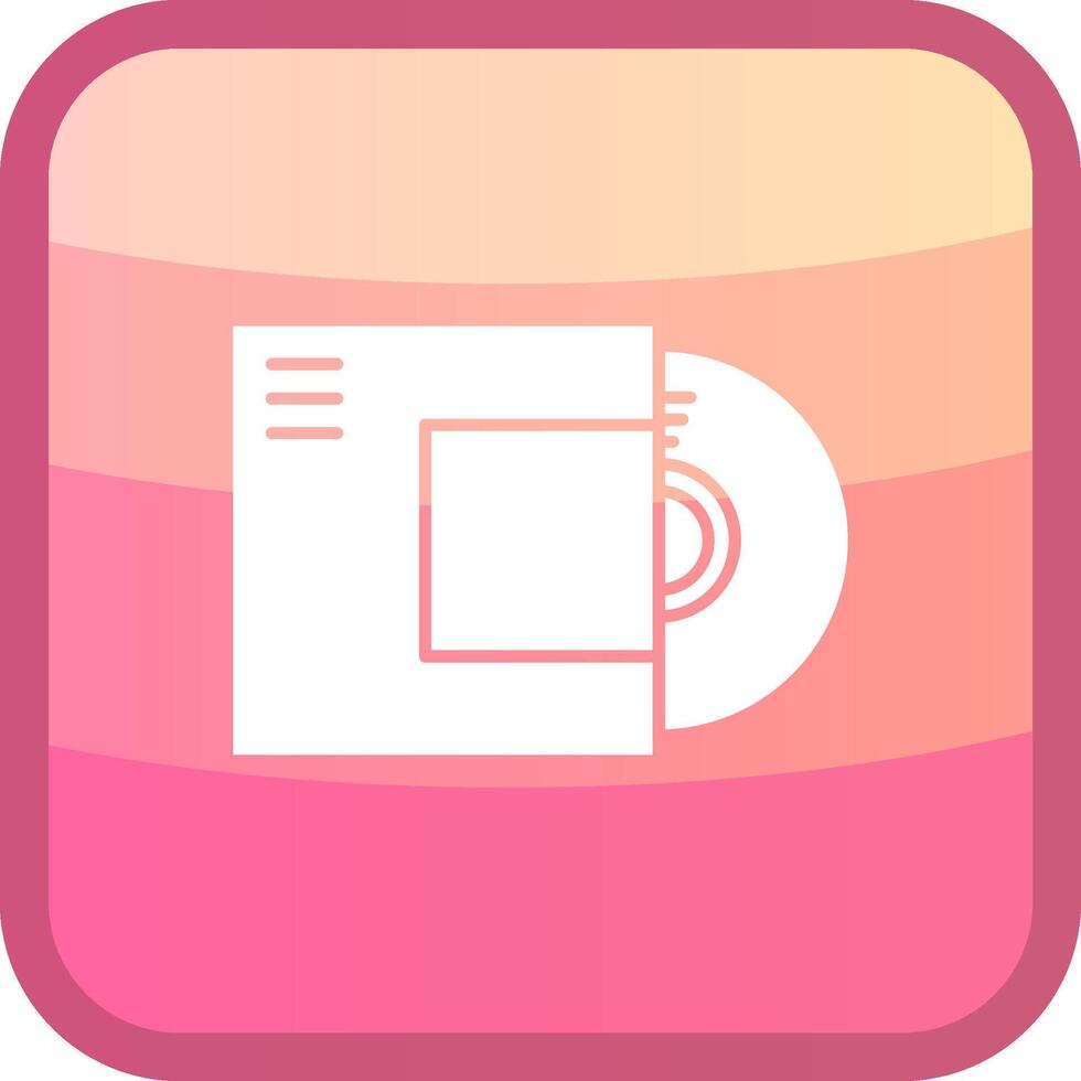Disc Glyph Squre Colored Icon vector