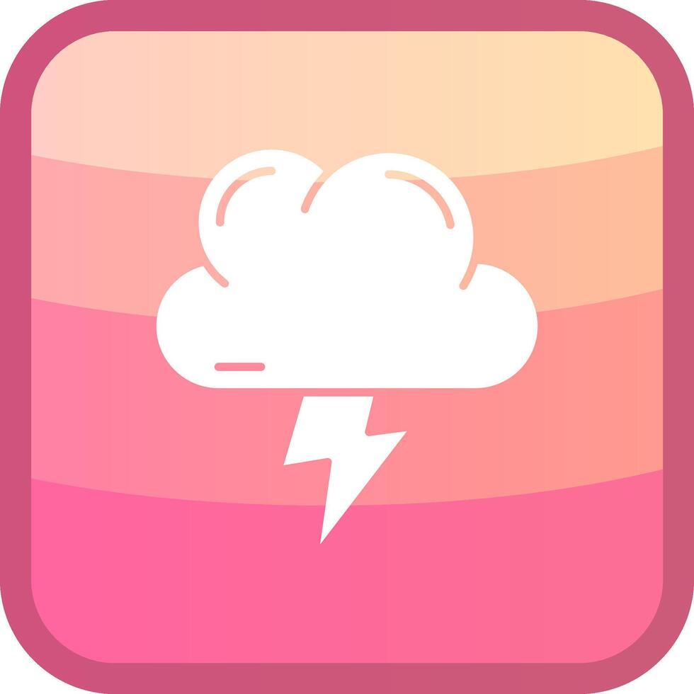 Lightning Glyph Squre Colored Icon vector