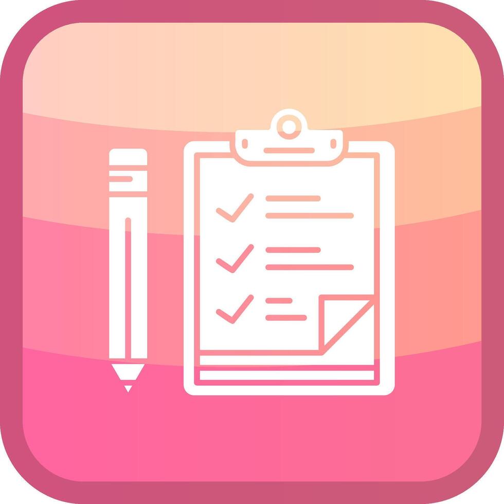 Checklist Glyph Squre Colored Icon vector