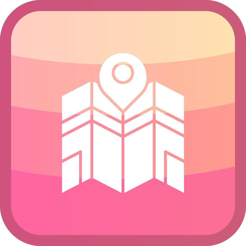 Map Glyph Squre Colored Icon vector
