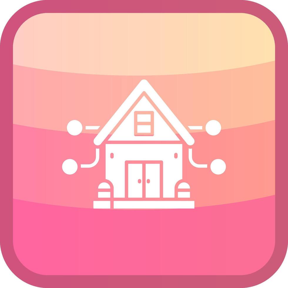 casa glifo cuadrar de colores icono vector