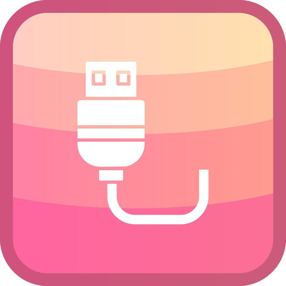 USB glifo cuadrar de colores icono vector