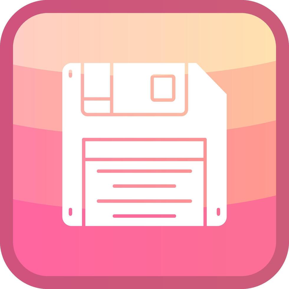 Floppy disk Glyph Squre Colored Icon vector