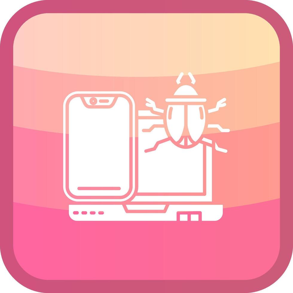 Bug Glyph Squre Colored Icon vector