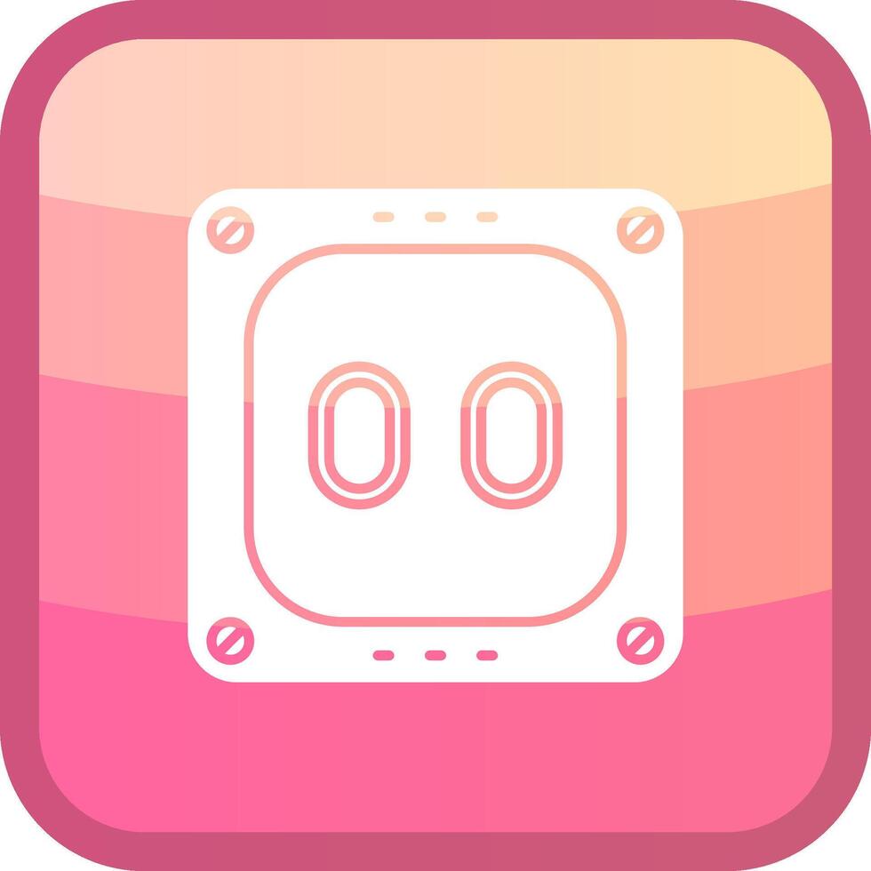 Socket Glyph Squre Colored Icon vector