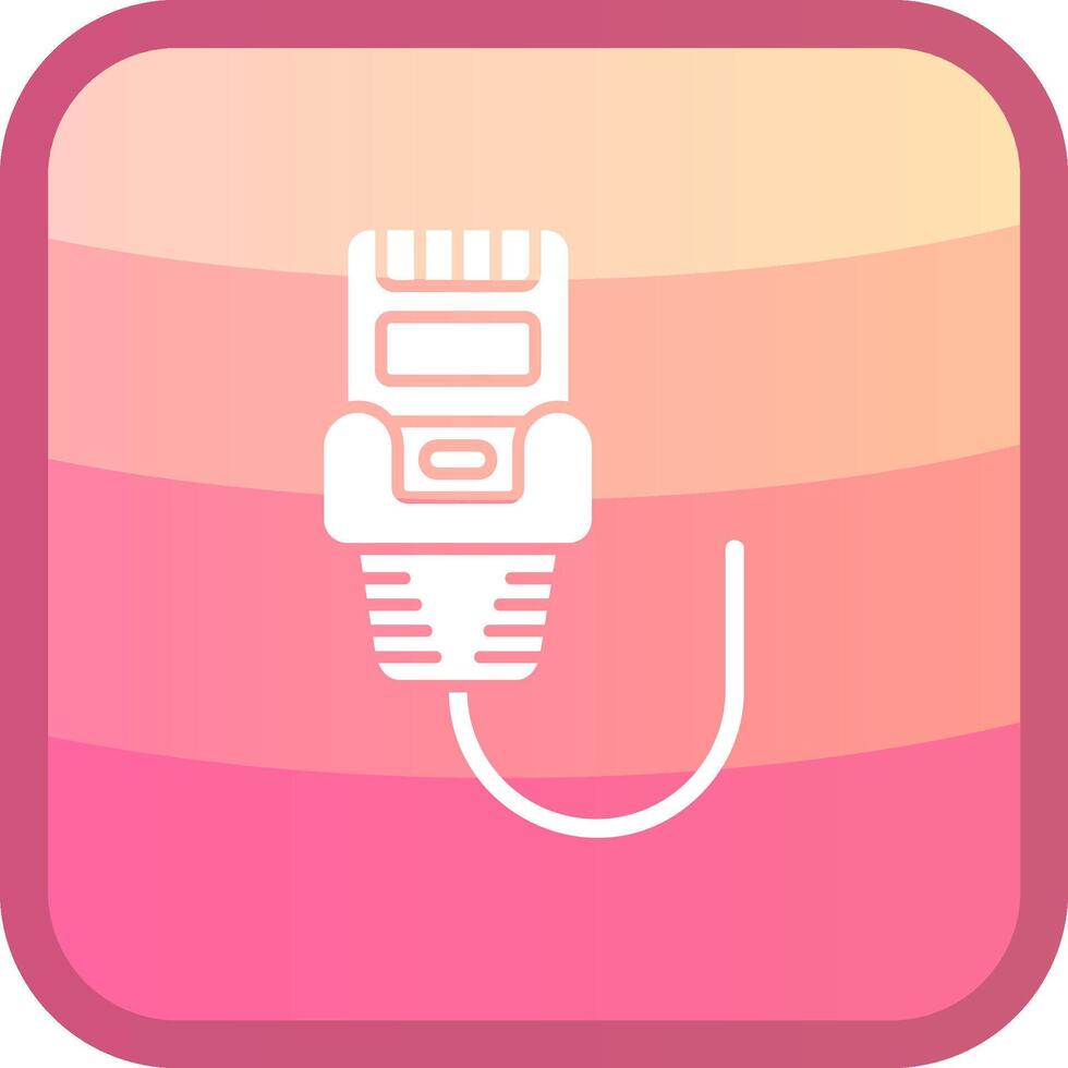 Ethernet Glyph Squre Colored Icon vector