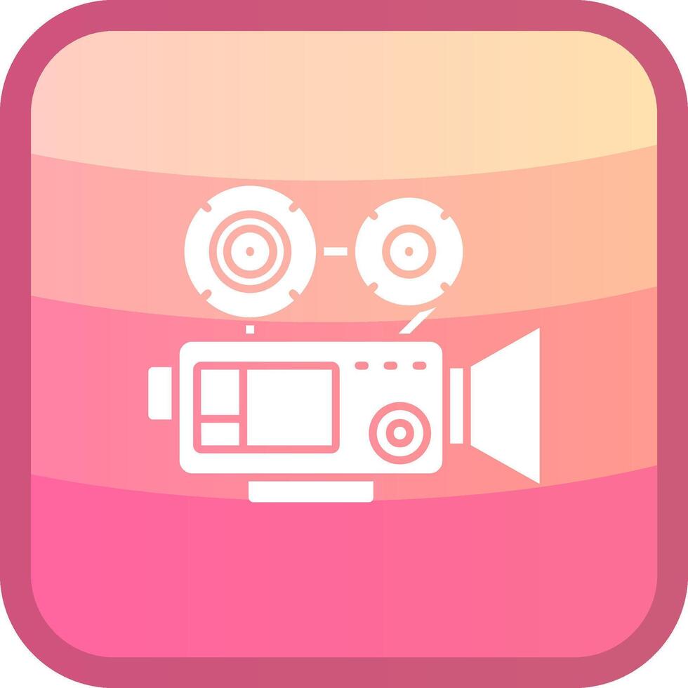 Video camera Glyph Squre Colored Icon vector