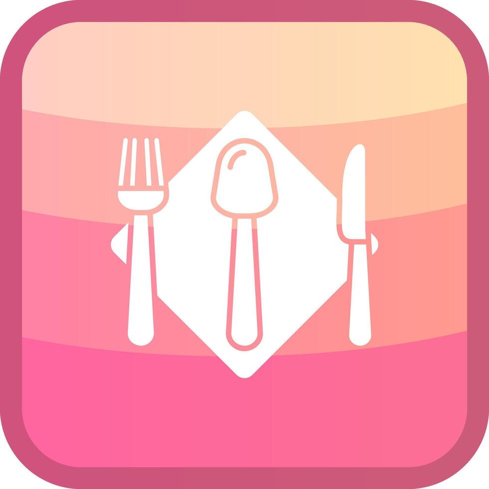 Cutlery Glyph Squre Colored Icon vector