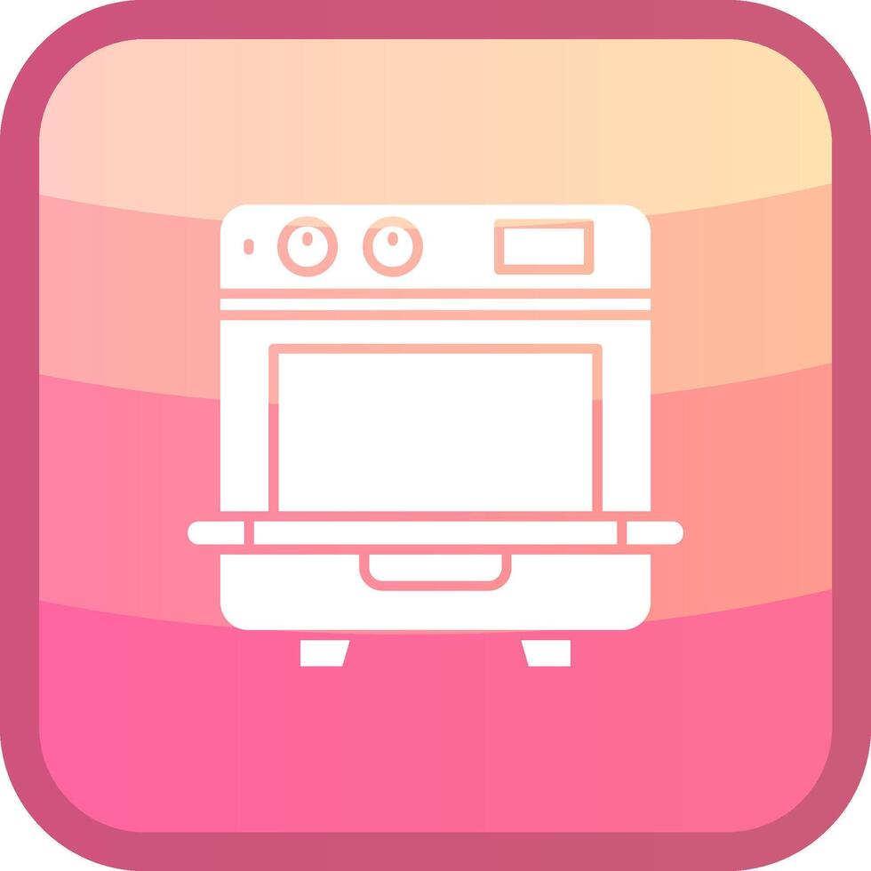 Dishwasher Glyph Squre Colored Icon vector