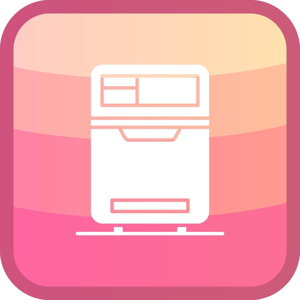refrigerador glifo cuadrar de colores icono vector
