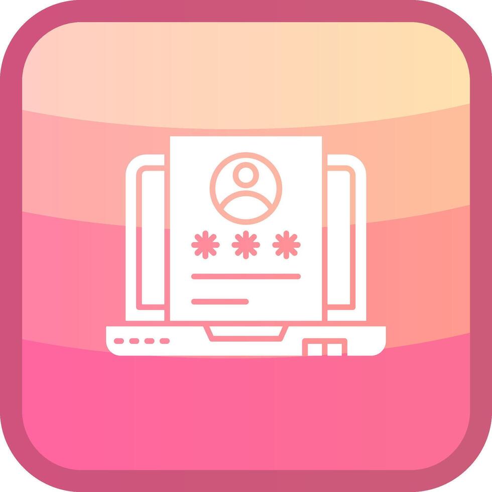 Identification Glyph Squre Colored Icon vector