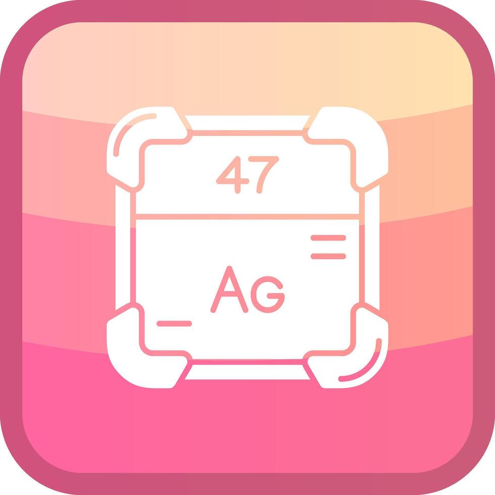 Silver Glyph Squre Colored Icon vector