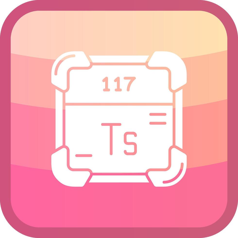Tennessine Glyph Squre Colored Icon vector