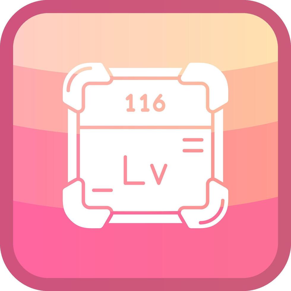 Livermorium Glyph Squre Colored Icon vector