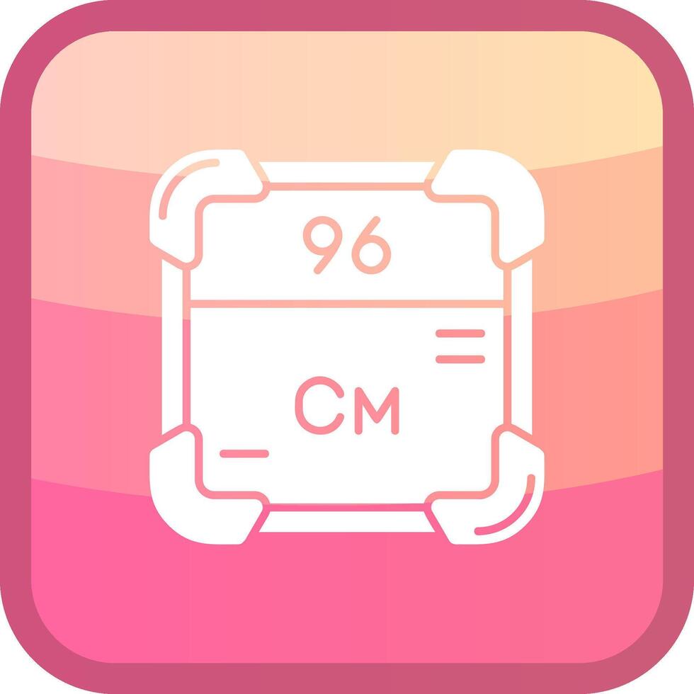 Curium Glyph Squre Colored Icon vector
