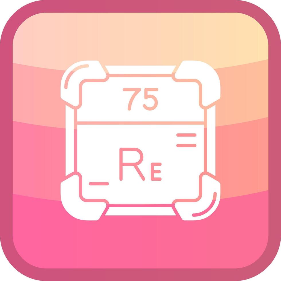 Rhenium Glyph Squre Colored Icon vector