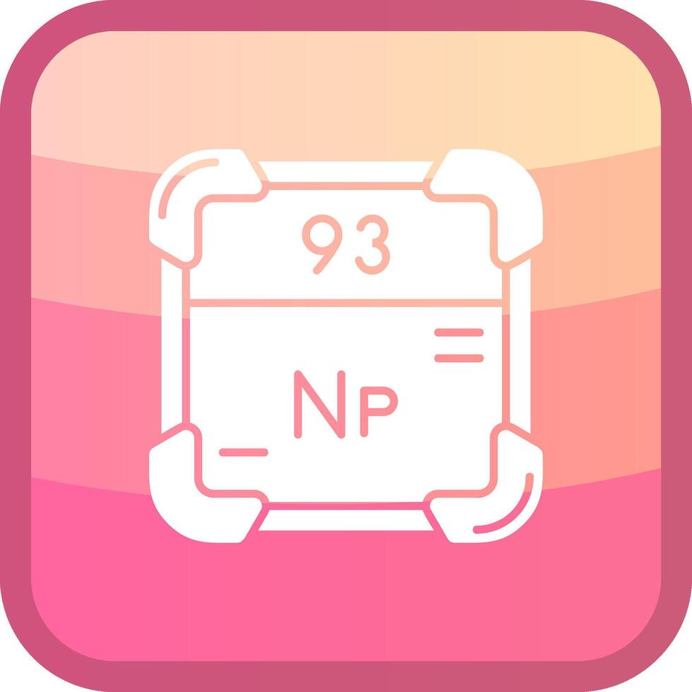 neptunio glifo cuadrar de colores icono vector