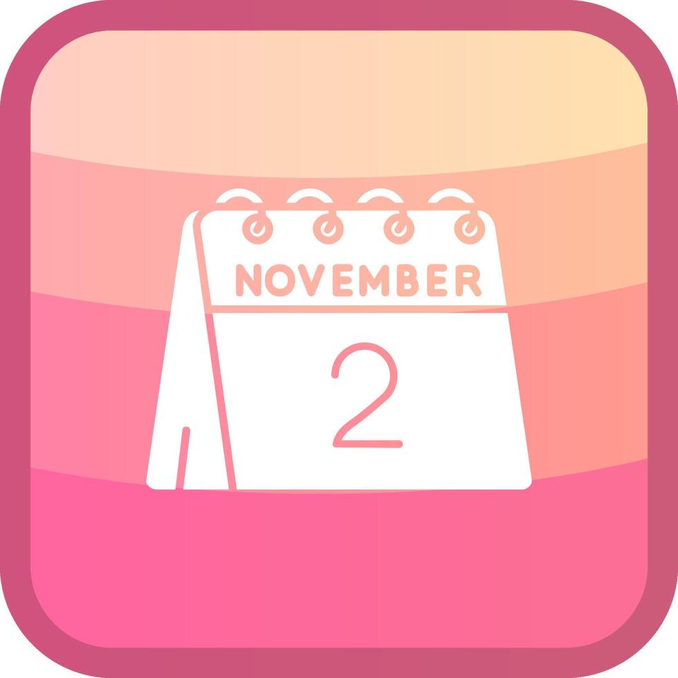 2nd of November Glyph Squre Colored Icon vector