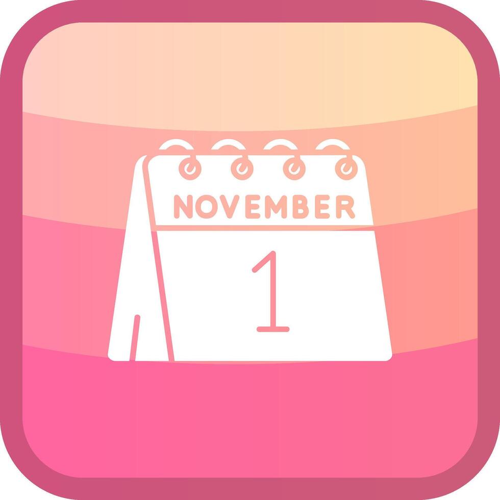 1st of November Glyph Squre Colored Icon vector