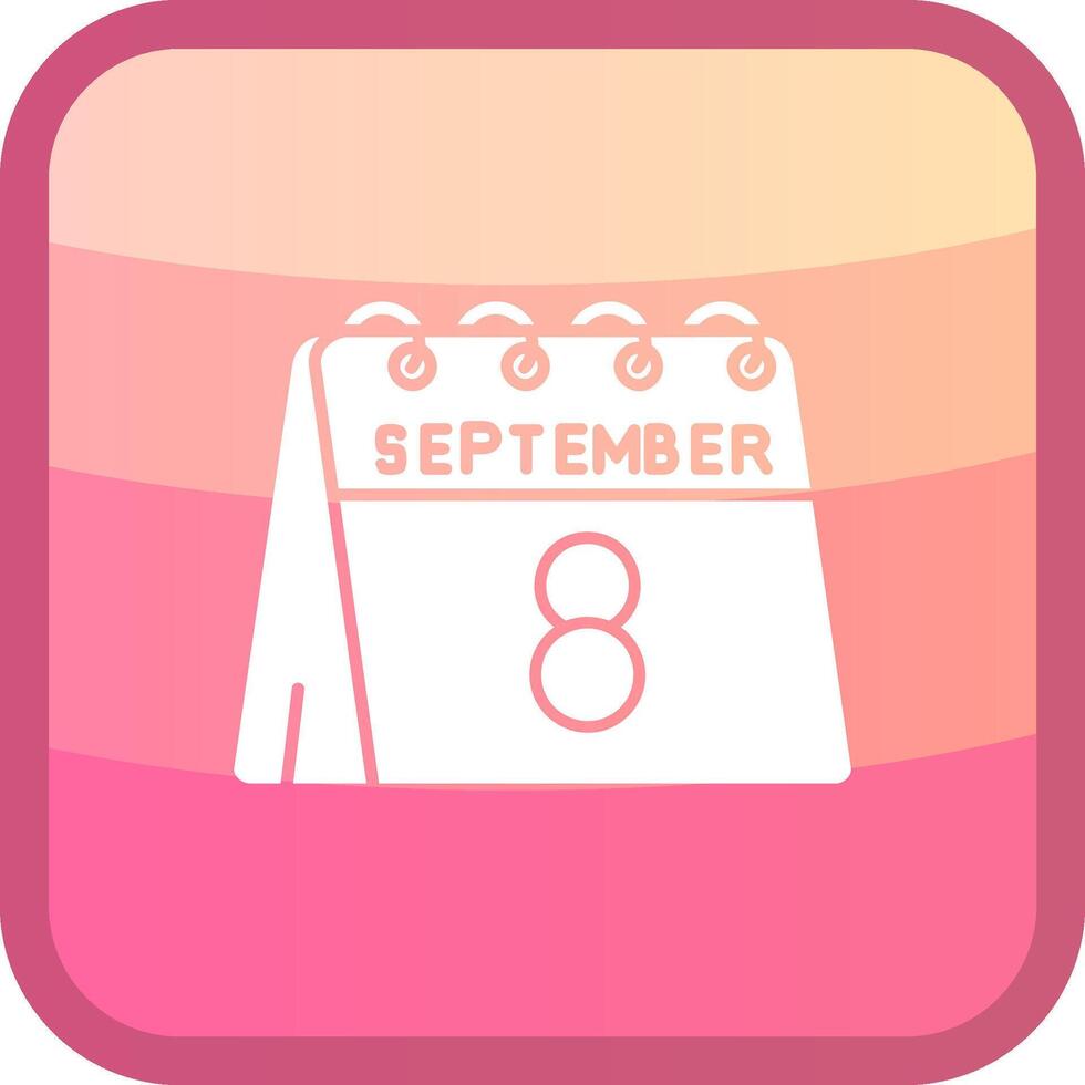 8vo de septiembre glifo cuadrar de colores icono vector