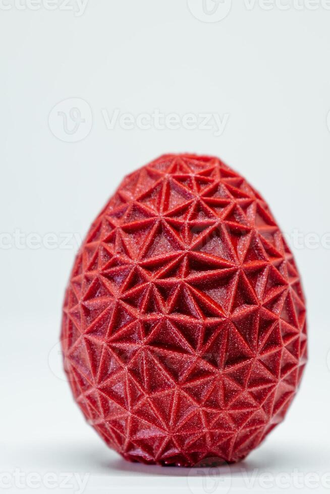 3d printed egg, easter object, voronoi polygonal style decoration photo