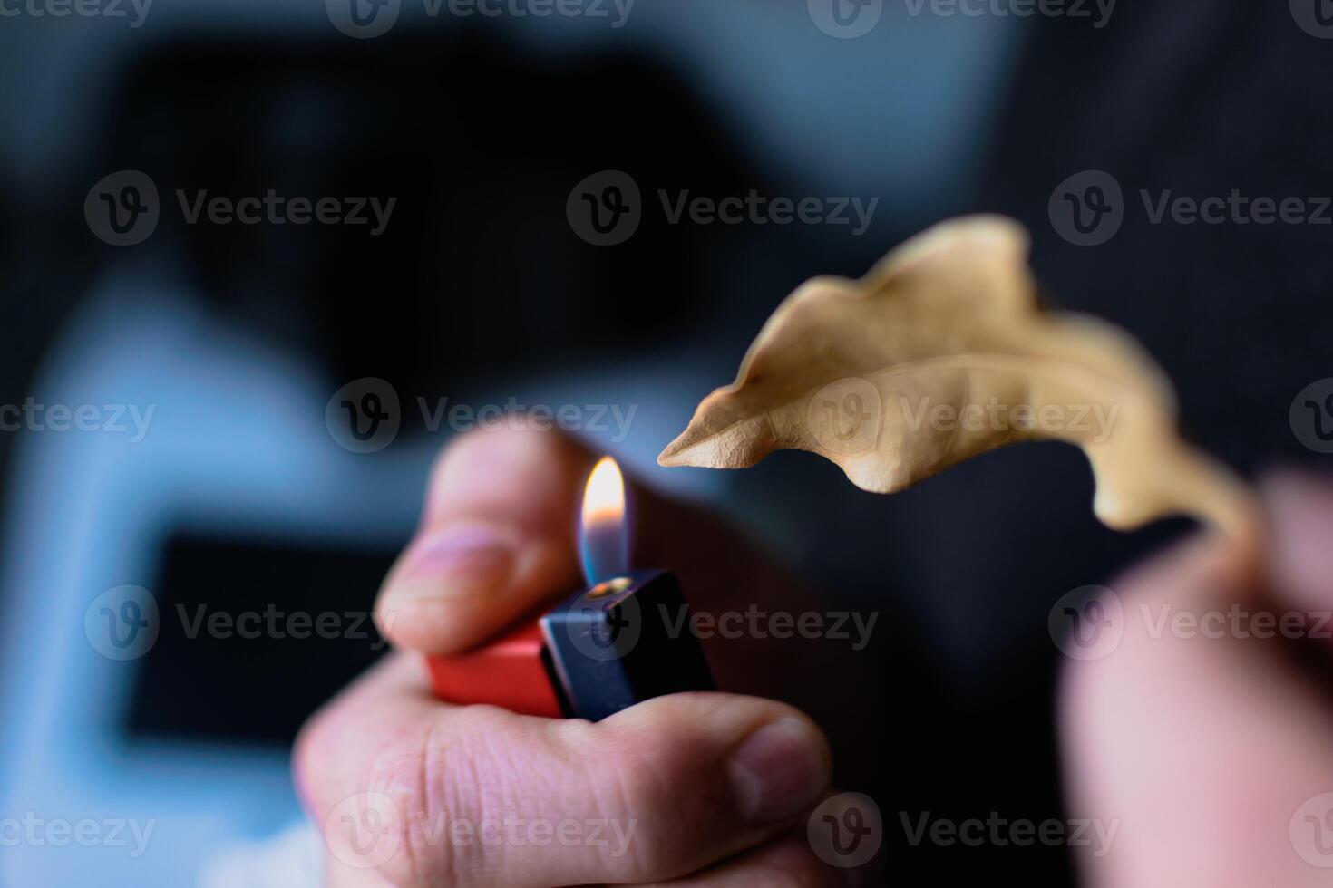 Person who burn bay leaves to bring serenity, reduce anxiety, relieve headaches and fatigue and