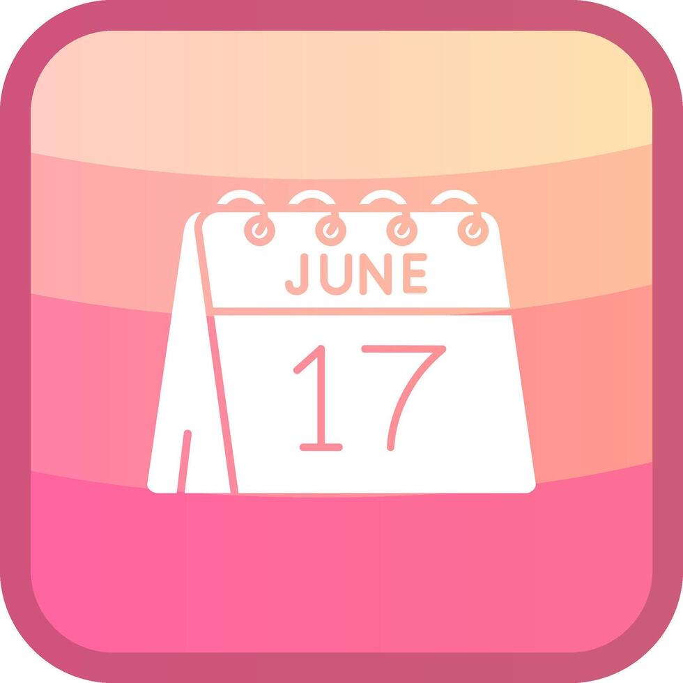 17 de junio glifo cuadrar de colores icono vector