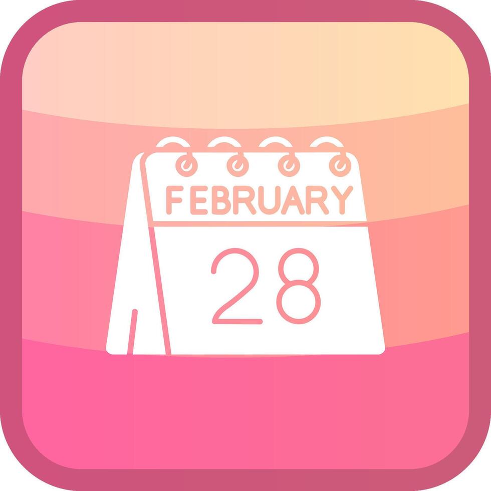 28 de febrero glifo cuadrar de colores icono vector