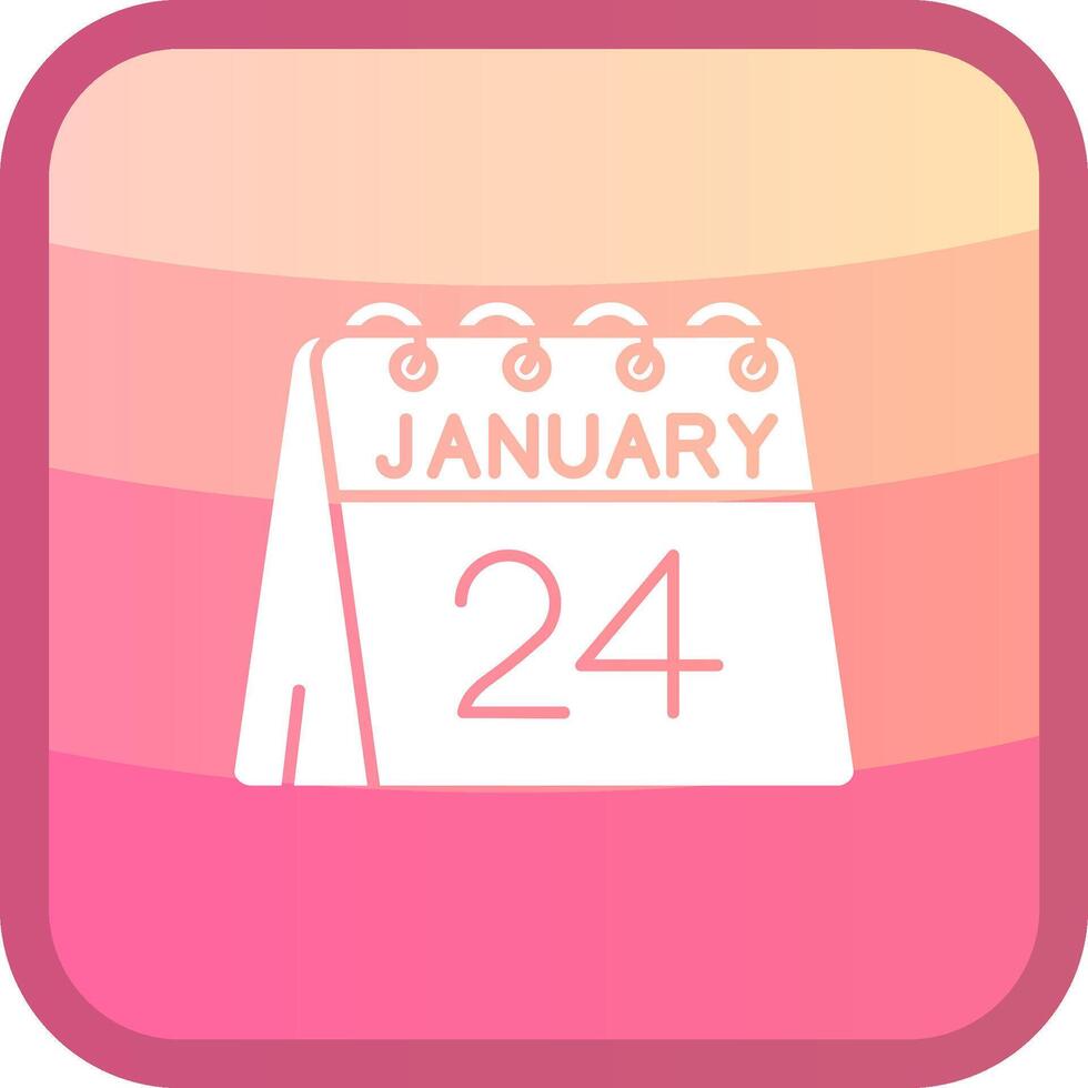 24th of January Glyph Squre Colored Icon vector