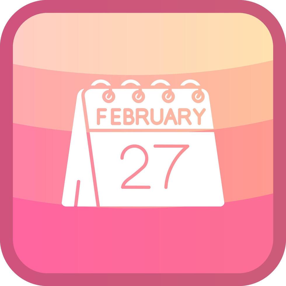 27th of February Glyph Squre Colored Icon vector