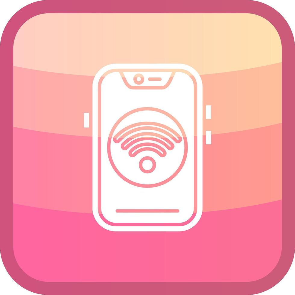 Wifi Glyph Squre Colored Icon vector