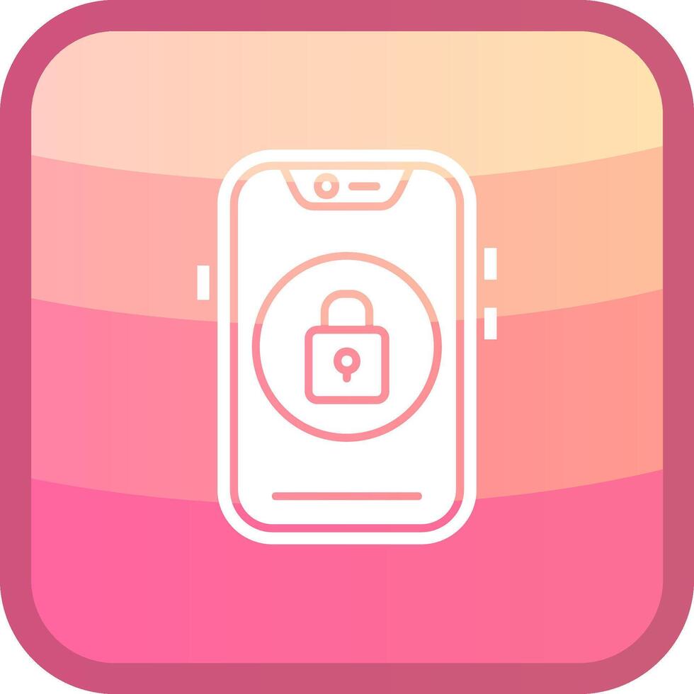 Lock Glyph Squre Colored Icon vector