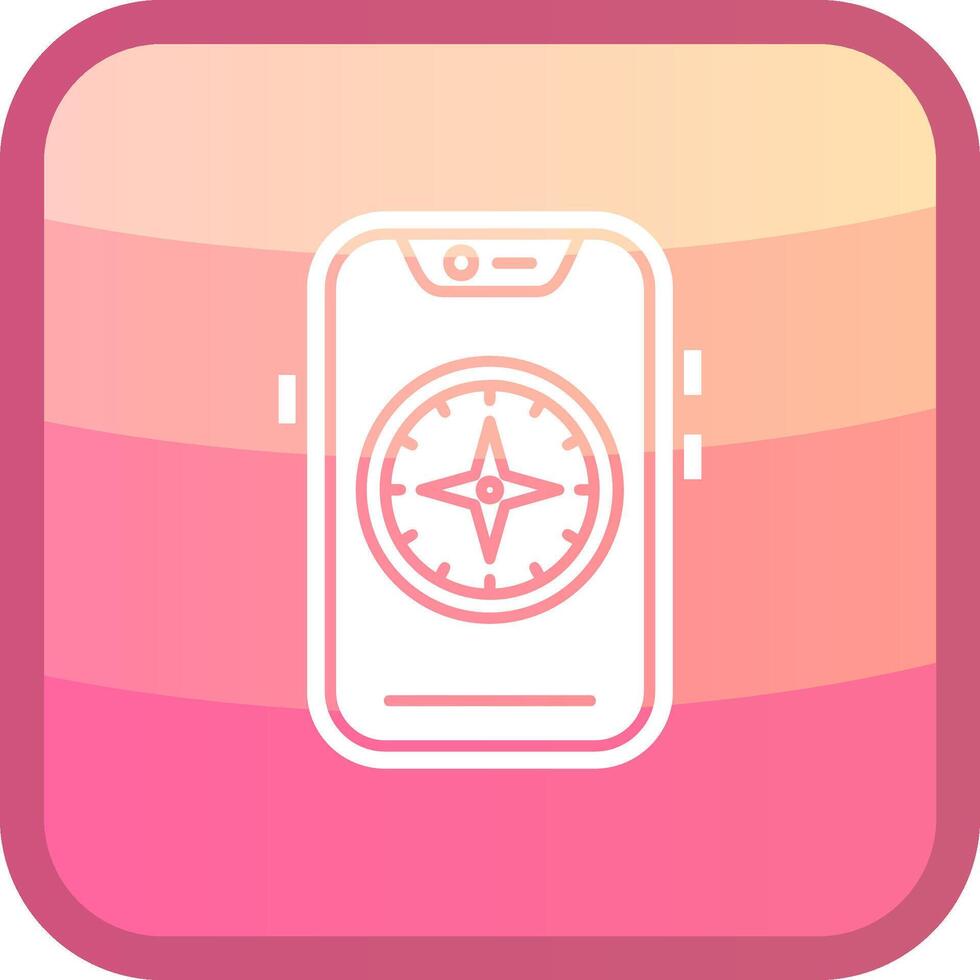 Compass Glyph Squre Colored Icon vector