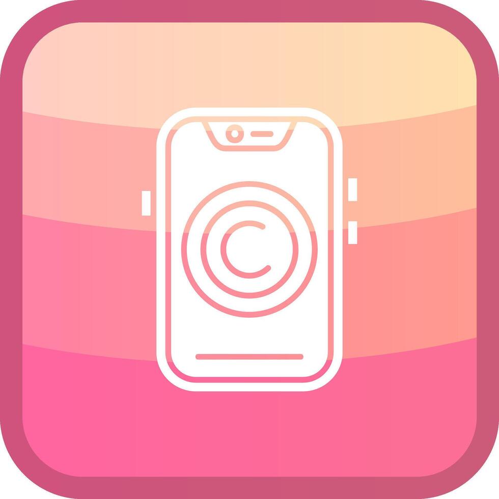 Copyright Glyph Squre Colored Icon vector