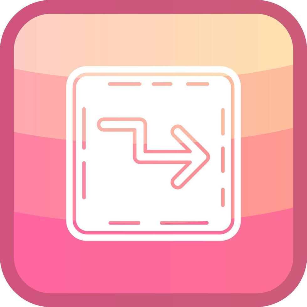 Zigzag Glyph Squre Colored Icon vector