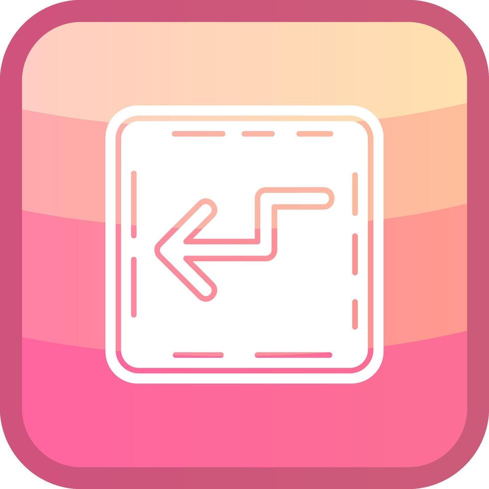 Zigzag Glyph Squre Colored Icon vector