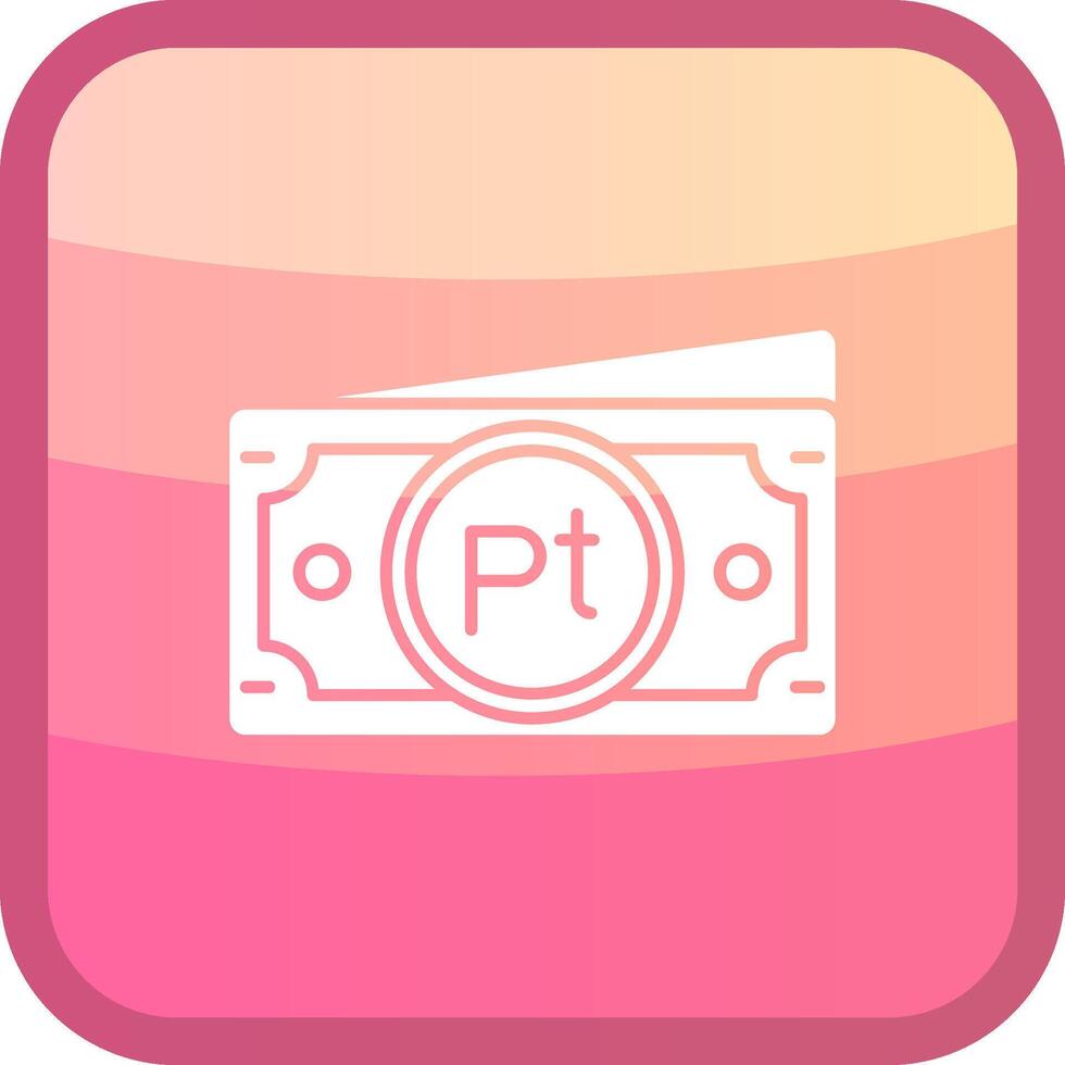 Peseta Glyph Squre Colored Icon vector