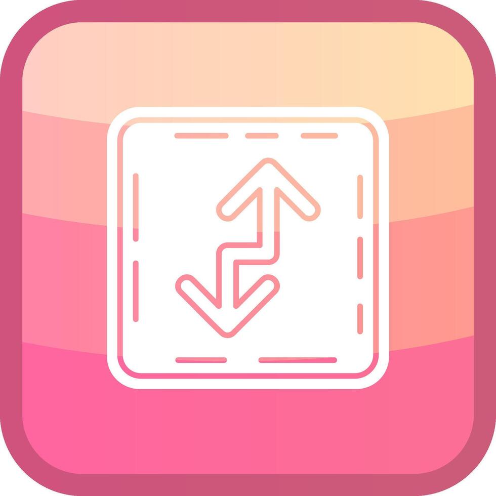 Zigzag Glyph Squre Colored Icon vector