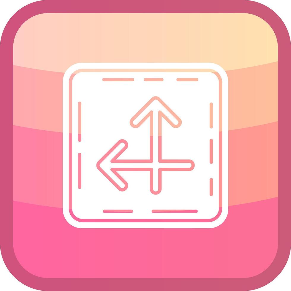 Intersect Glyph Squre Colored Icon vector