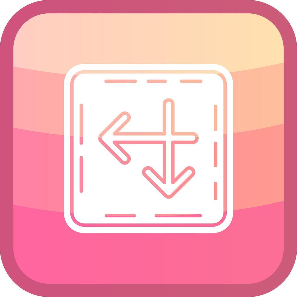 Intersect Glyph Squre Colored Icon vector