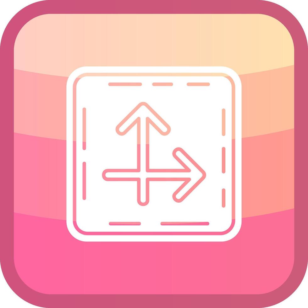 Intersect Glyph Squre Colored Icon vector