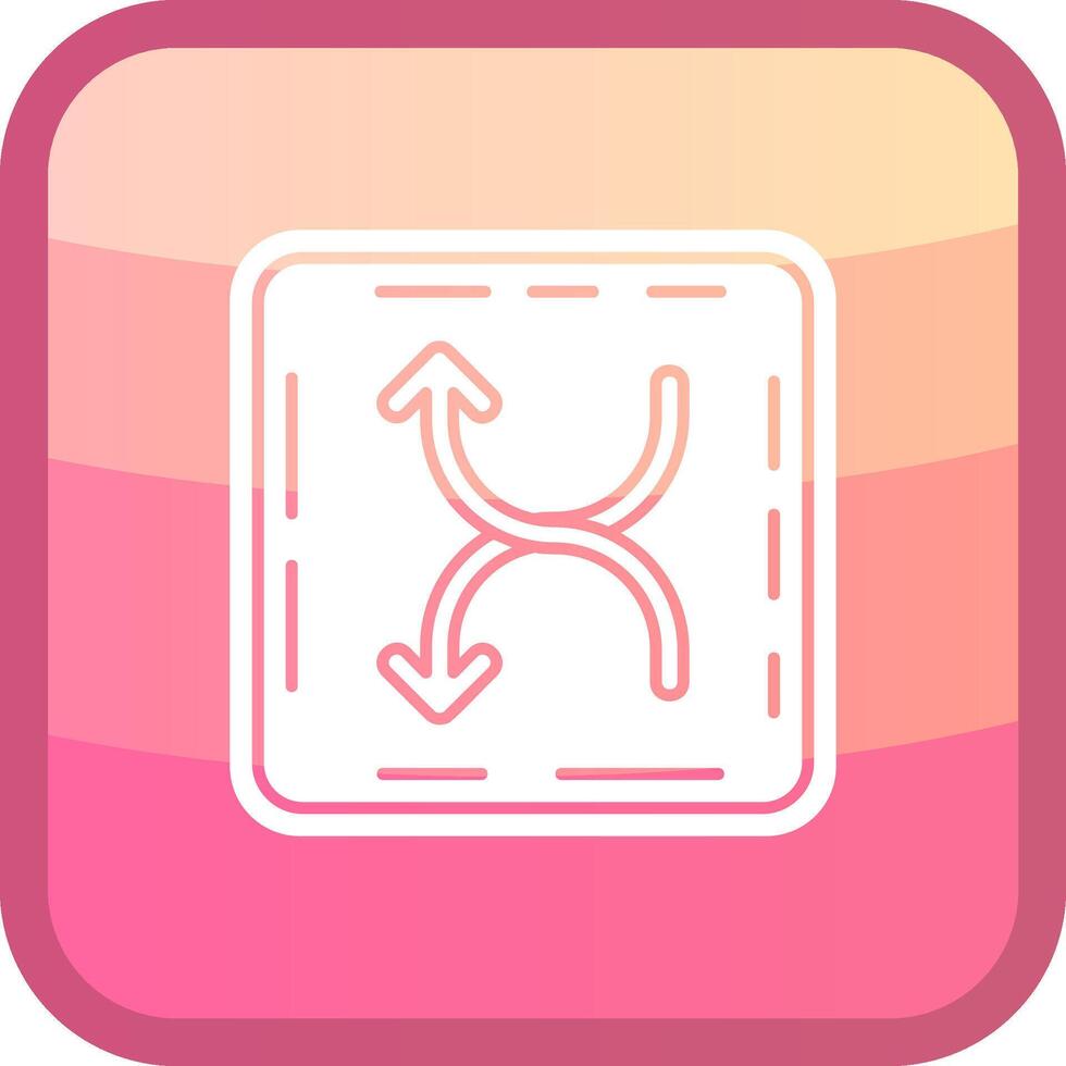 Shuffle Glyph Squre Colored Icon vector