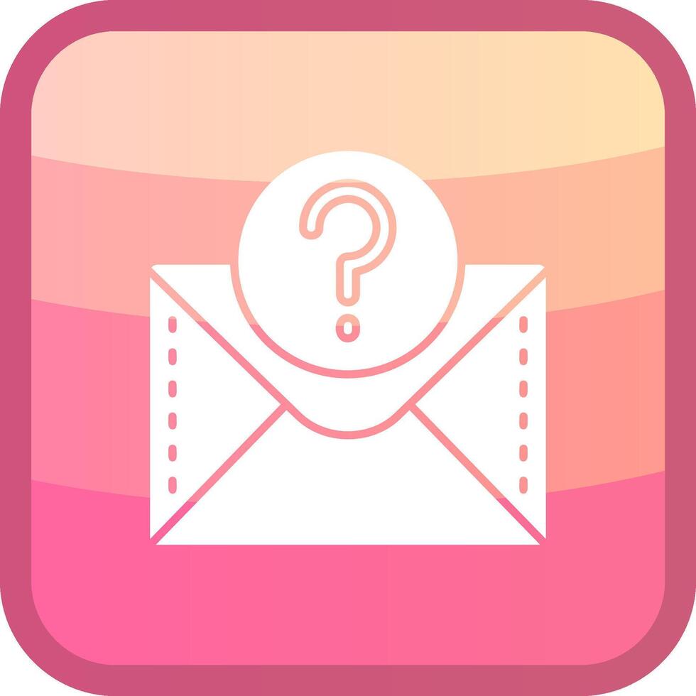 Question mark Glyph Squre Colored Icon vector