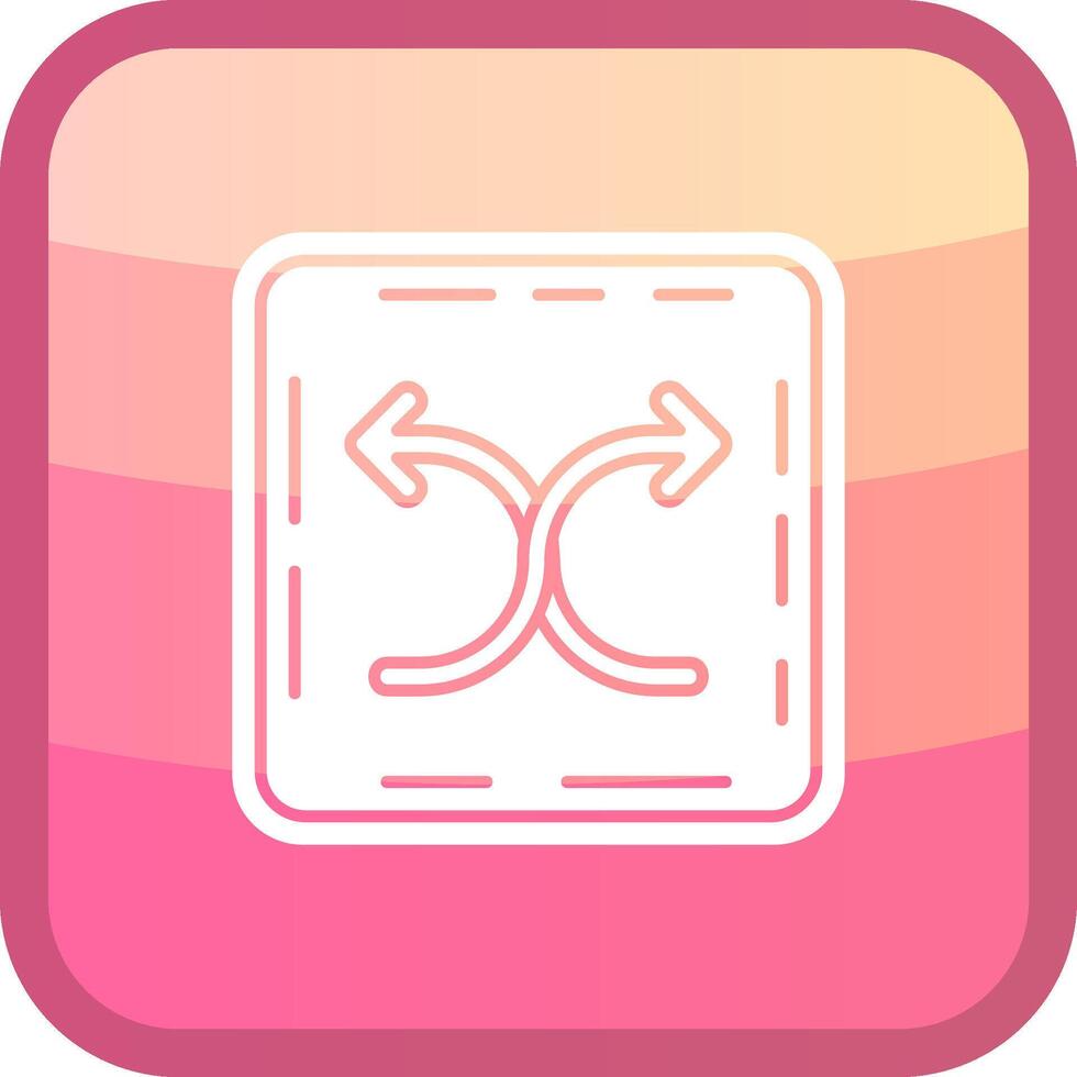 Shuffle Glyph Squre Colored Icon vector