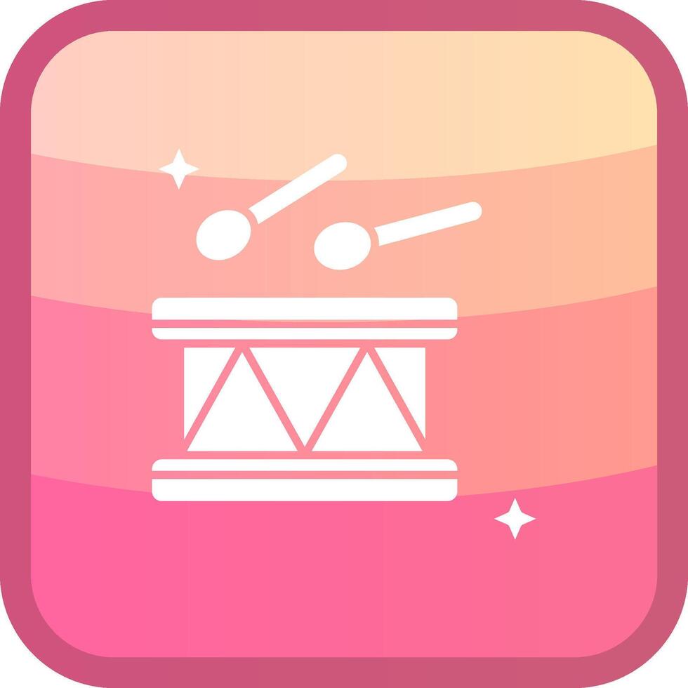 Drum Glyph Squre Colored Icon vector